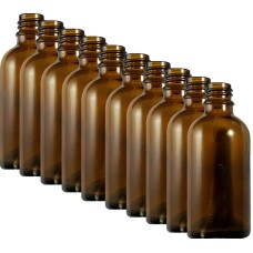 100ml Amber Glass Bottles - Pack of 10 (No Caps)