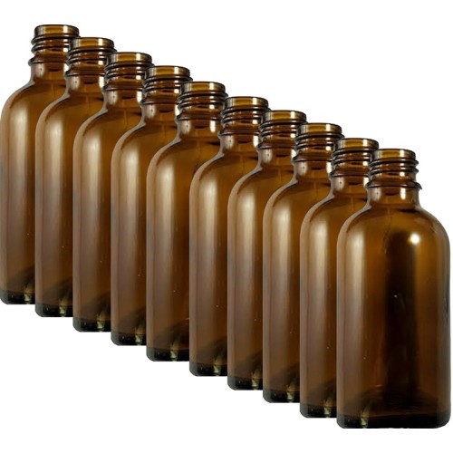 100ml Amber Glass Bottles - Pack of 10 (No Caps)