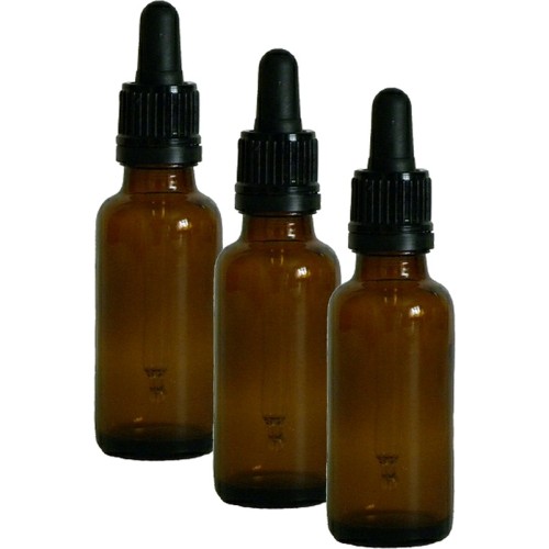 20ml Glass Bottles with Glass Pipettes x3