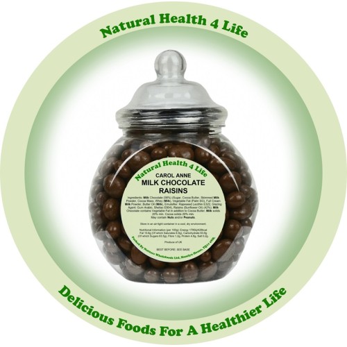 Carol Anne Milk Chocolate Raisins in Gift Jar 500g